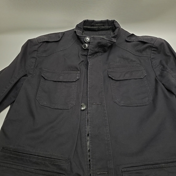 Jack & Jones Men's Black Military Style Technic Blazer Jacket Size 52 - Picture 4 of 16